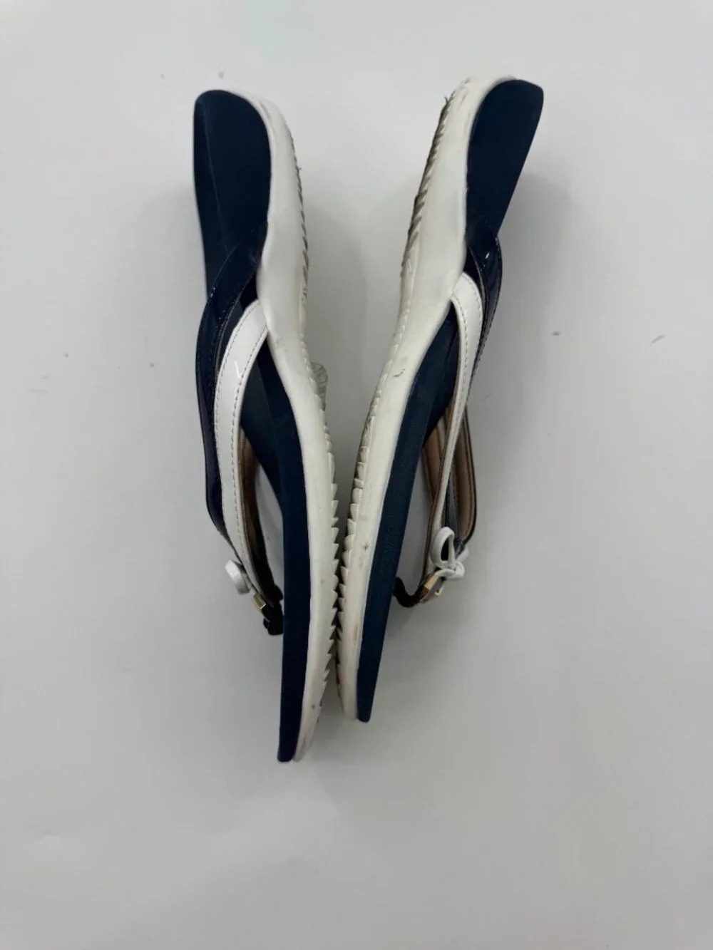 Vionic Bella X Womens Orthotic Flip Flops Navy & White Size 8.5 Bow Accent